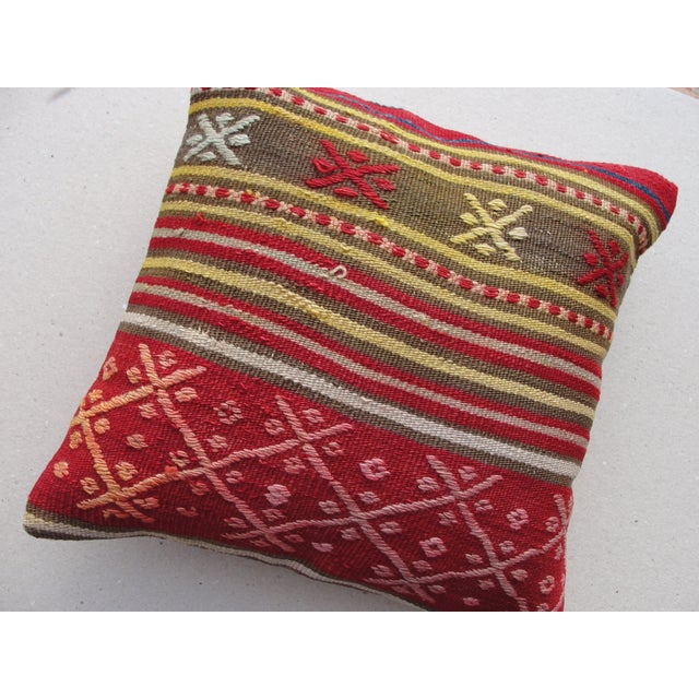 Kilim Rug Pillow cover Made from old turkish kilims Back side cotton and has closed with a solid hidden zipper size:16" x...