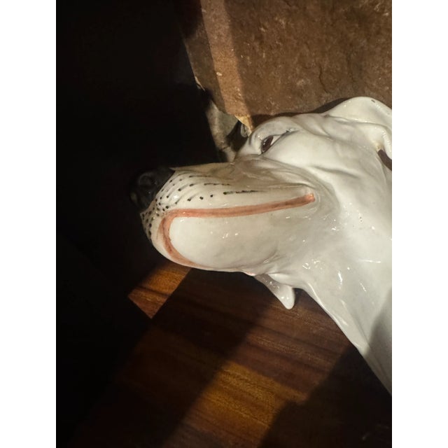 Ivory Italian Life-Size, Ceramic Sculpture of Greyhound For Sale - Image 8 of 16