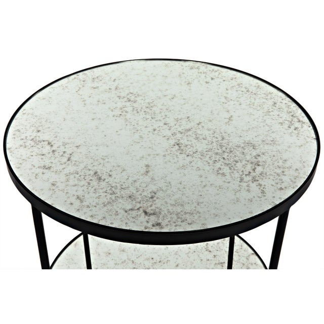 Metal NOIR Anna Side Table in Black Metal with Antique Glass For Sale - Image 7 of 9
