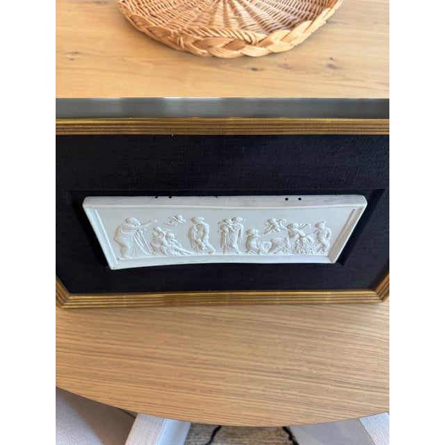 White Mid 20th Century Framed Royal Copenhagen Bisque Porcelain Plaque Entitled Ages of Love. For Sale - Image 8 of 9