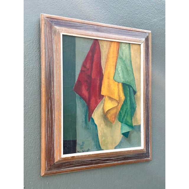 Mid 20th Century Vintage Original Still Life Oil Painting on Canvas For Sale - Image 5 of 12