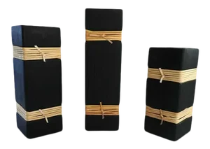 1980s Balos Asian Style Matte Black Mouthblown Vases - Set of 3