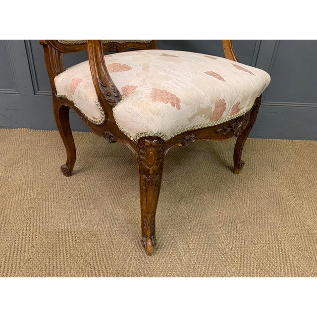 French Carved Walnut Armchairs, 1910, Set of 2 For Sale - Image 12 of 17