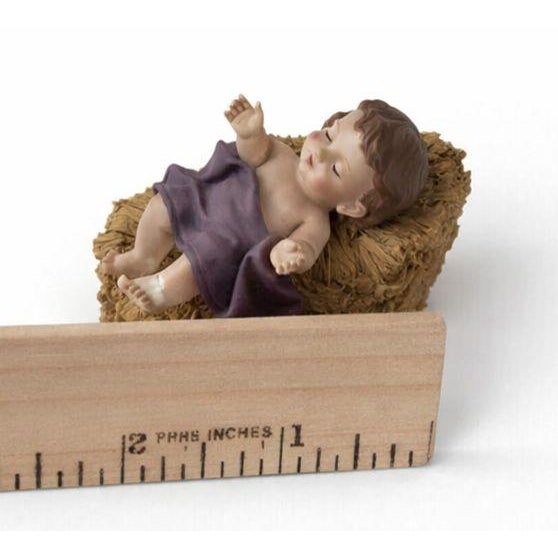 Vintage Baroque-Style Holy Family Nativity Figures Set Resin Hand-Painted 2000s For Sale - Image 4 of 5