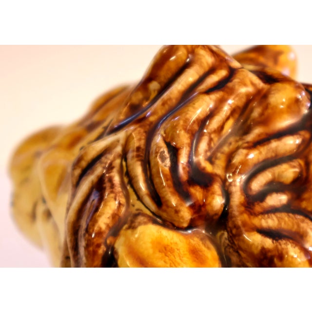 Ceramic Italian Pottery Sitting Lion Bellini Vintage Orange Animal Figure Label 10" For Sale - Image 7 of 11