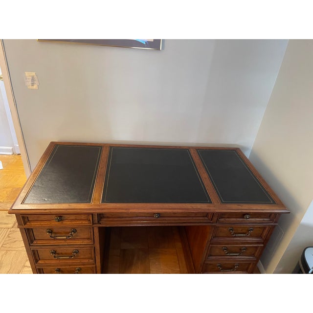 Traditional 1960s Drexel Heritage Jr Executive Georgian Style Partners Desk For Sale - Image 3 of 12