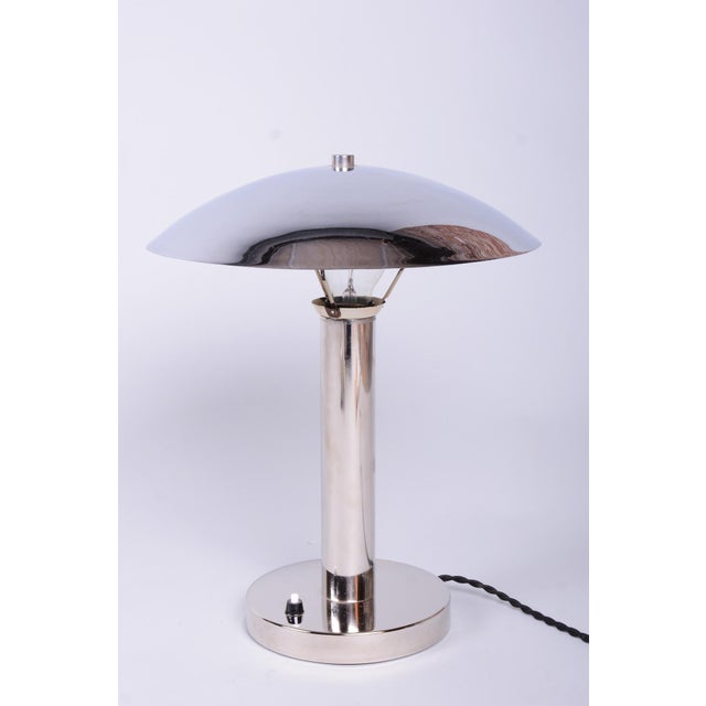 Bauhaus Table Lamp in Chrome and Steel from Miroslav Prokop, Czech, 1930s For Sale - Image 11 of 11
