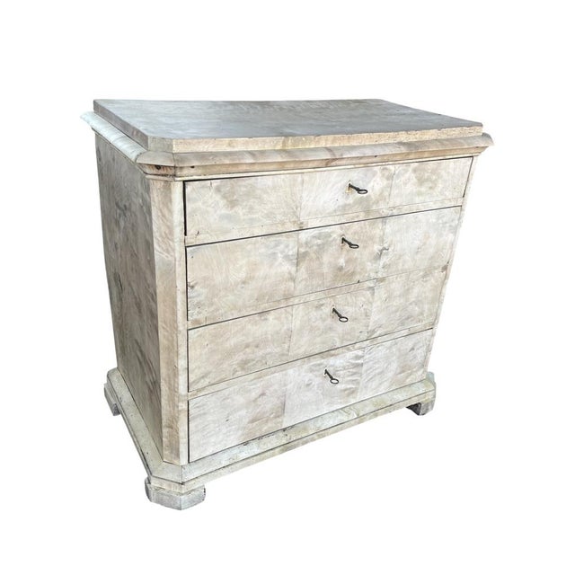 Antique Danish Biedermeier Bleached Maple Chest of Drawers, 1800s For Sale - Image 12 of 16