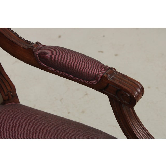 Wood Set of 8 French Louis XVI Style Upholstered Dining Chairs For Sale - Image 7 of 18