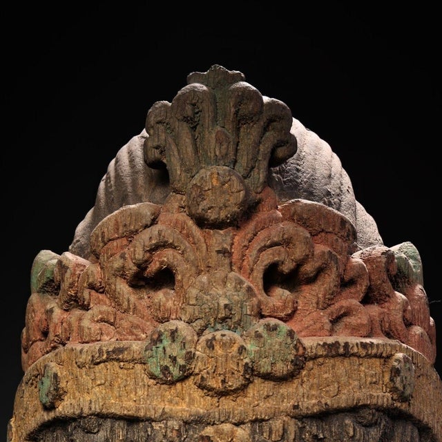 Monumental Vintage Carved Wooden Guanyin Head, 18" Tall For Sale In Los Angeles - Image 6 of 10