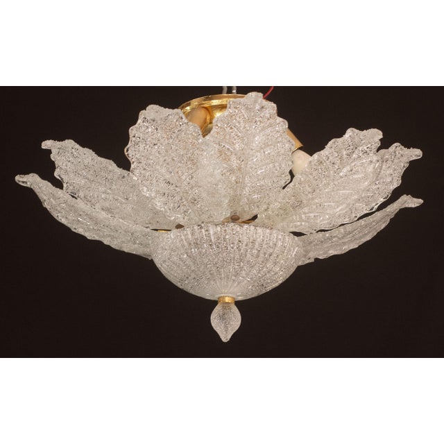 Ischia, Murano Clear Trasparent Vintage Glass Ceiling Light, 1970s For Sale - Image 9 of 12
