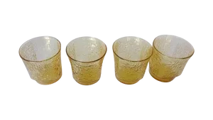 Mid-Century Modern Juice Glasses in Amber