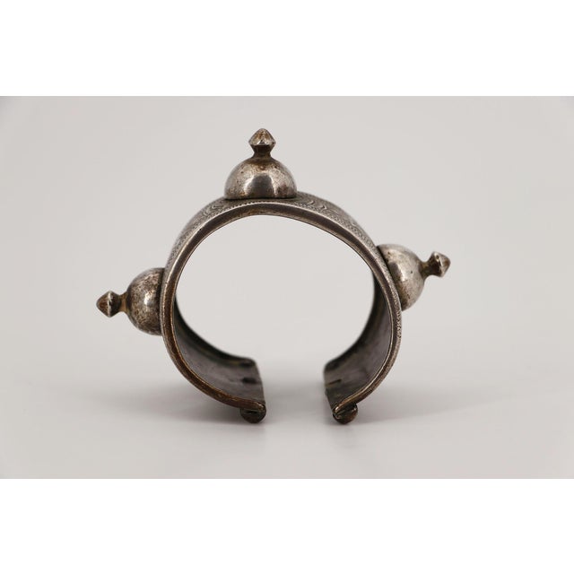 Tribal 1900s Tribal Silver Cuff Bracelet, Berber, North Africa For Sale - Image 3 of 12