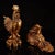 Metal Brass Rooster and Wealth Toad (Jinchan) Fortune Set - High-Relief Chiseled Copper Coin-Bringing Figurines For Sale - Image 7 of 9