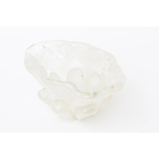 1950s Vintage Archimede Seguso Murano White Cased Pulegoso Glass Vase or Bowl 1950's For Sale - Image 5 of 9