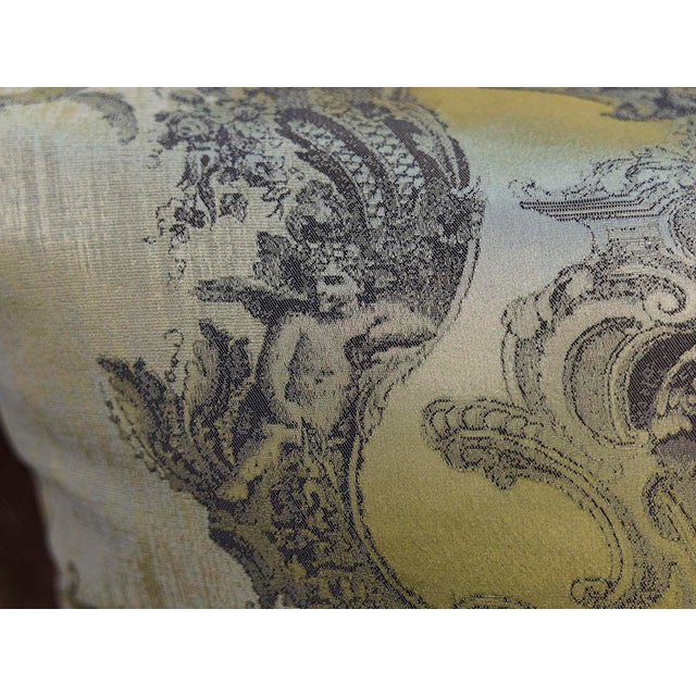 Baroque Green Medusa Medallion Jacquard Pillow Cover For Sale - Image 3 of 9