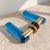 Metal Italian Blue Murano Glass and Brass Door Handles, 1970s, Set of 6 For Sale - Image 7 of 9