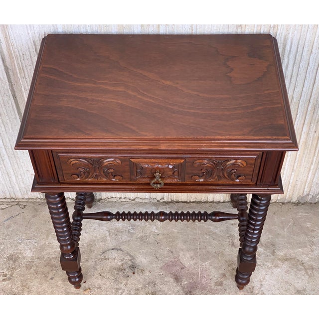 Wood 20th Century French Solid Carved Nightstands - a Pair For Sale - Image 7 of 13