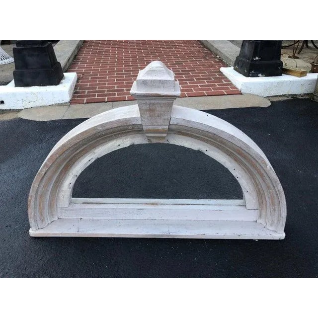 Large Half round pediment mirror in whitewashed pine .Nice architectural piece perfect for that country farmhouse. Great...