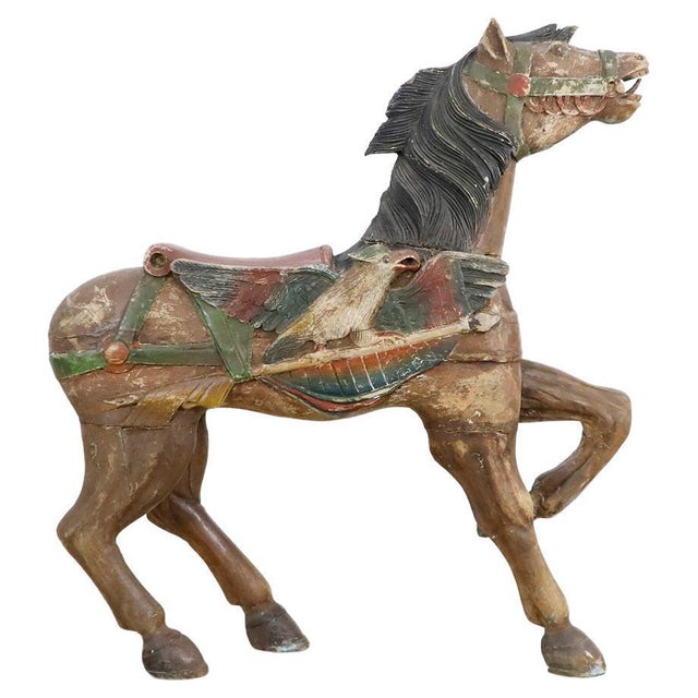 Rare and Antique Mexican Carousel Horse For Sale - Image 16 of 18
