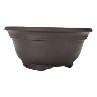 Chinese Tokoname Yixing Clay Bonsai Pot Round Basin Planter 11.5" For Sale