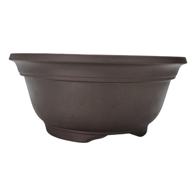 Chinese Tokoname Yixing Clay Bonsai Pot Round Basin Planter 11.5" For Sale