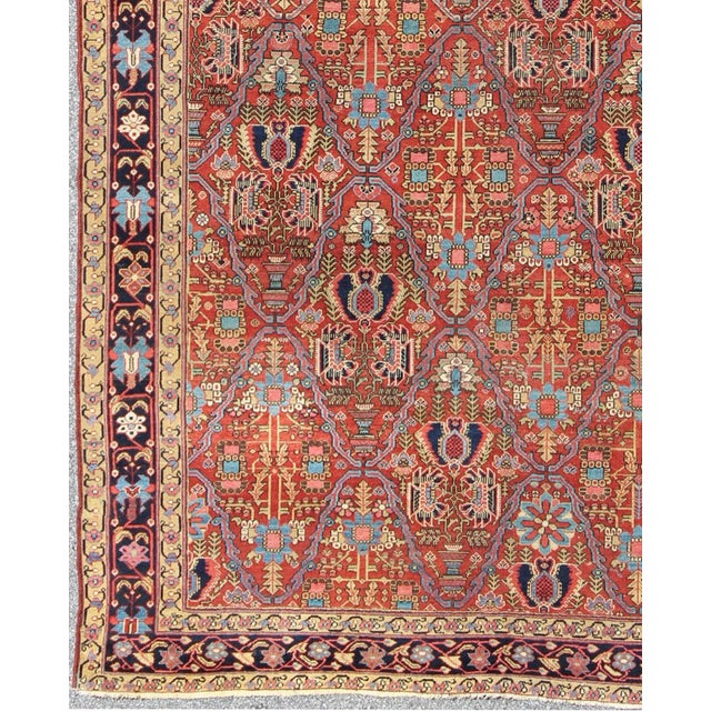 Tribal Antique 19th Century Persian Malayer Rug in All Over Geometric Design For Sale - Image 3 of 9
