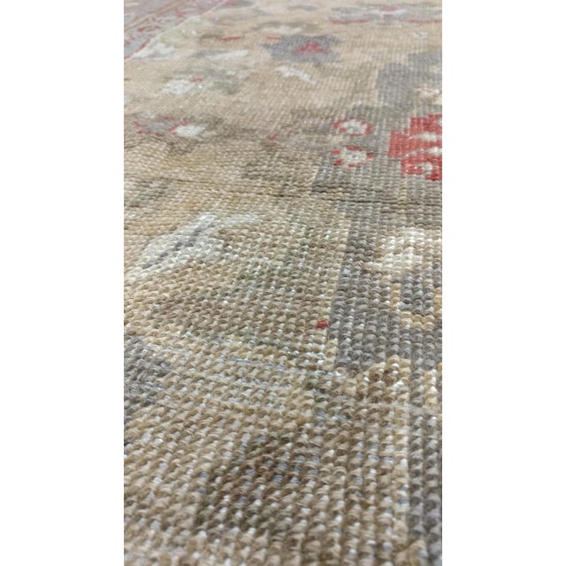 Vintage Oushak Carpet, Handmade Oriental Rug, Pale Caramel, Coral Taupe, Gray For Sale - Image 13 of 18