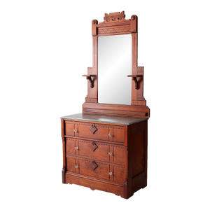 Antique East Lake Style Victorian Dresser With Mirror