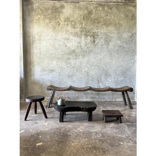 Small Asian Wooden Coffee Table with Kidney-Shaped Top For Sale - Image 15 of 18