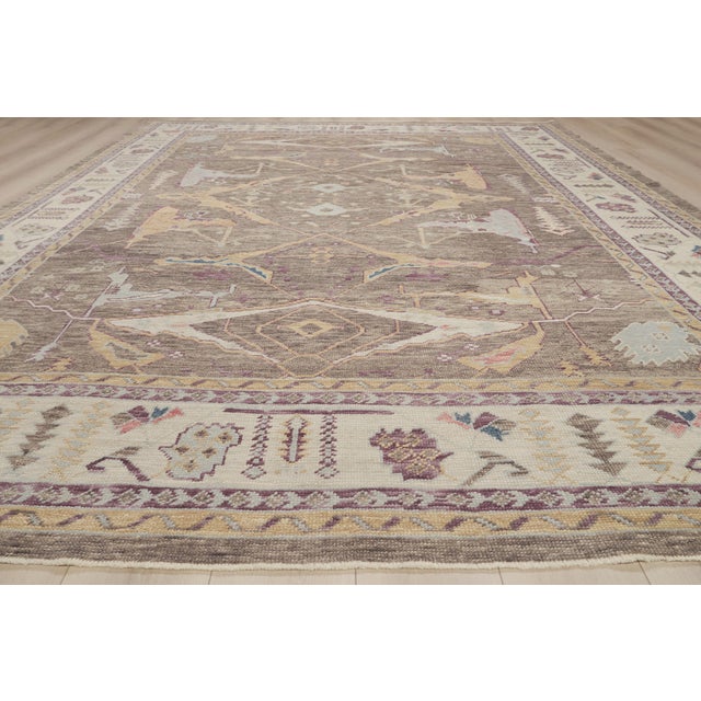 Contemporary Turkish Oushak Rug, 10'01 X 13'05 For Sale - Image 9 of 10