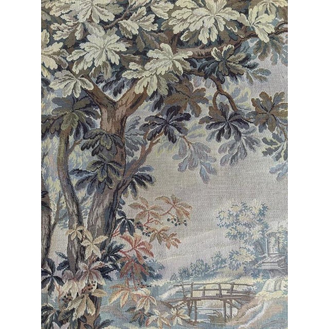 Brown Vintage French Aubusson Style Jacquard Tapestry, 1970s For Sale - Image 8 of 18
