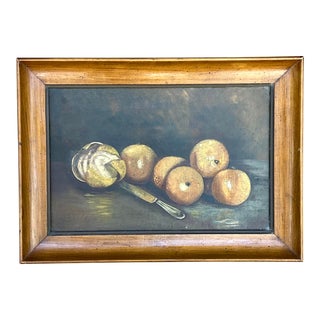 Vintage Boho Original Still Life Oil Painting on Canvas For Sale