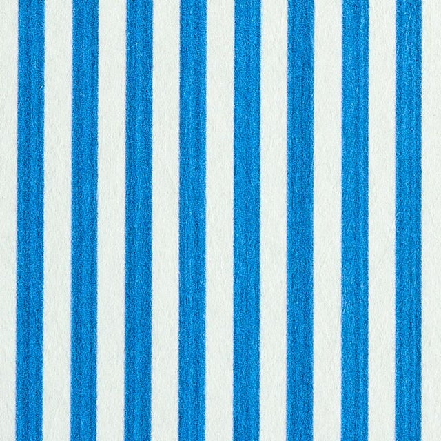Transitional Schumacher Edwin Stripe Narrow Wallpaper in Cobalt For Sale - Image 3 of 3