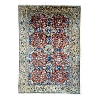 Persian Cork Wool Nain Hand-Knotted Rug For Sale