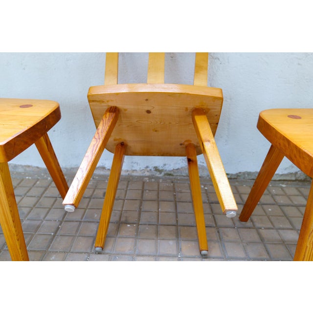 Vintage Swedish Pine Dining Chairs, Set of 4 For Sale - Image 15 of 16