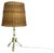 Original Rattan and Brass Table Light from Vereinigte Werkstätten, München, Germany, 1950s For Sale