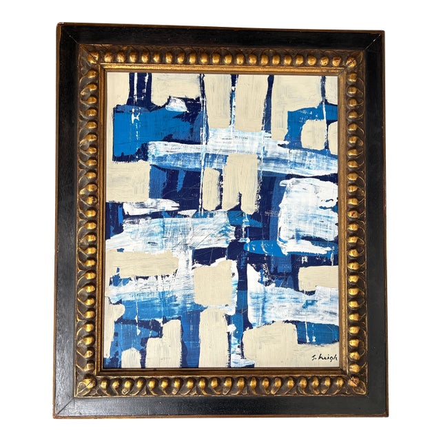 Contemporary Original Abstract Painting by Stephen Heigh “Blue Jeans” For Sale