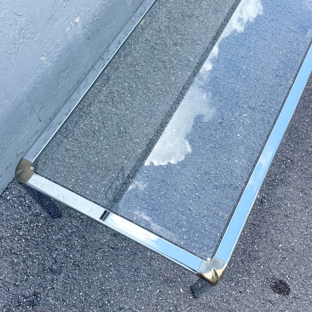 Hollywood Regency Hollywood Regency Golden Chrome Coffee Table For Sale - Image 3 of 10