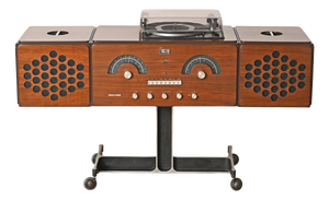 Walnut Brionvega RR126 Radiophonograph Record Player attributed to Castiglioni, Italy, 1965