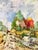 Wood Vintage 1960s Original Abstract Lanscape Framed Art Painting by Jean Claude Mayodon For Sale - Image 7 of 11