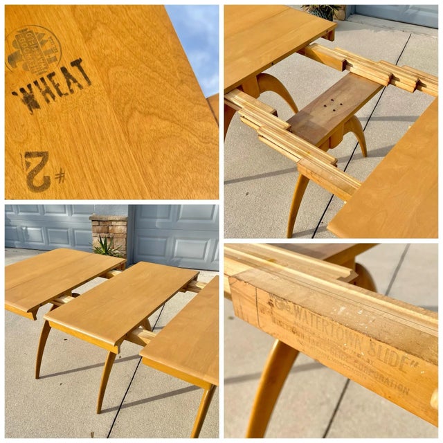 Mid Century Modern Extendable Wishbone Dining Table by Heywood Wakefield For Sale - Image 9 of 12