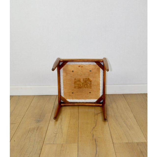 Stool with a White Ivory Boucle Seat by Edmund Homa, 1970s For Sale - Image 4 of 8