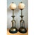 Metal Vintage Brass and Alabaster Table Lamps - Pair For Sale - Image 7 of 12