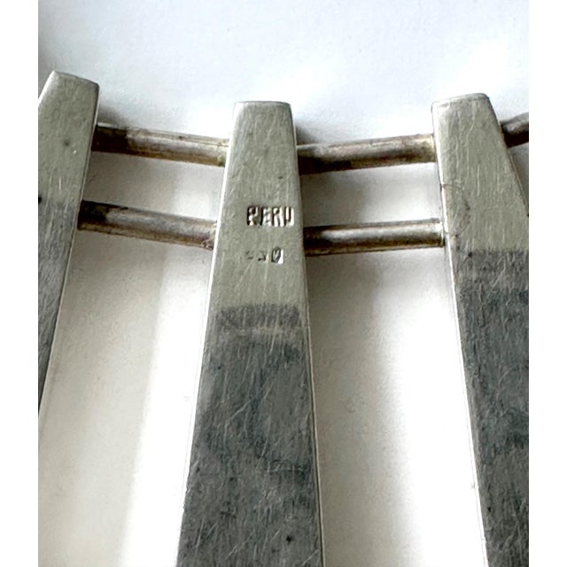 Sculptural Sterling Silver Necklace and Earrings Suite by Graziella Laffi For Sale - Image 10 of 10