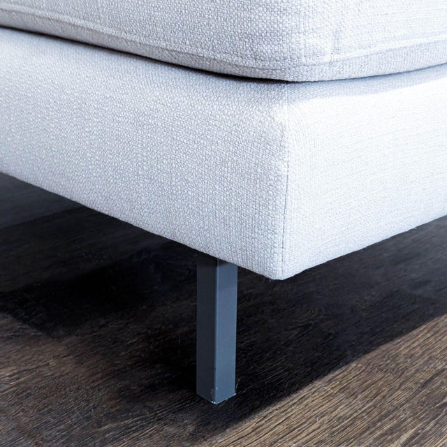 Gray Cb2 Avec Modern Light Gray Lounge Chair With Metal Legs For Sale - Image 8 of 9