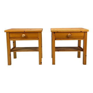 Swedish Modern, Nightstands, Pine, Sweden, 1970s For Sale