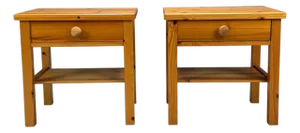 Swedish Modern, Nightstands, Pine, Sweden, 1970s