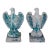 Pair of Vintage Federal Style Concrete Eagle Garden Finials - 16" For Sale