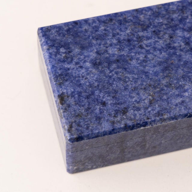 Blue Vintage Italian Sodalite Stone Boxes, 1960s, Set of 2 For Sale - Image 8 of 10